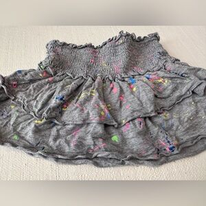 Flowers by Zoe- Designer From Denny’s!  Gray Ruffle Splatter Paint Skirt